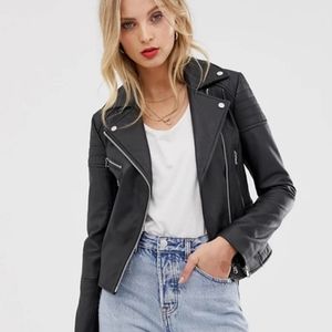 Barney's Originals Clara real leather biker jacket